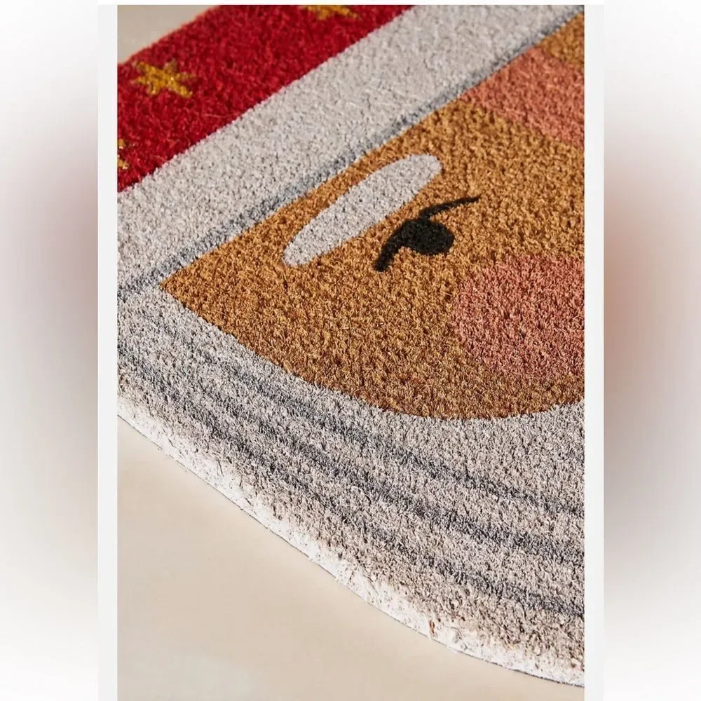 ANTHROPOLOGIE Santa Doormat Santa Claus Christmas